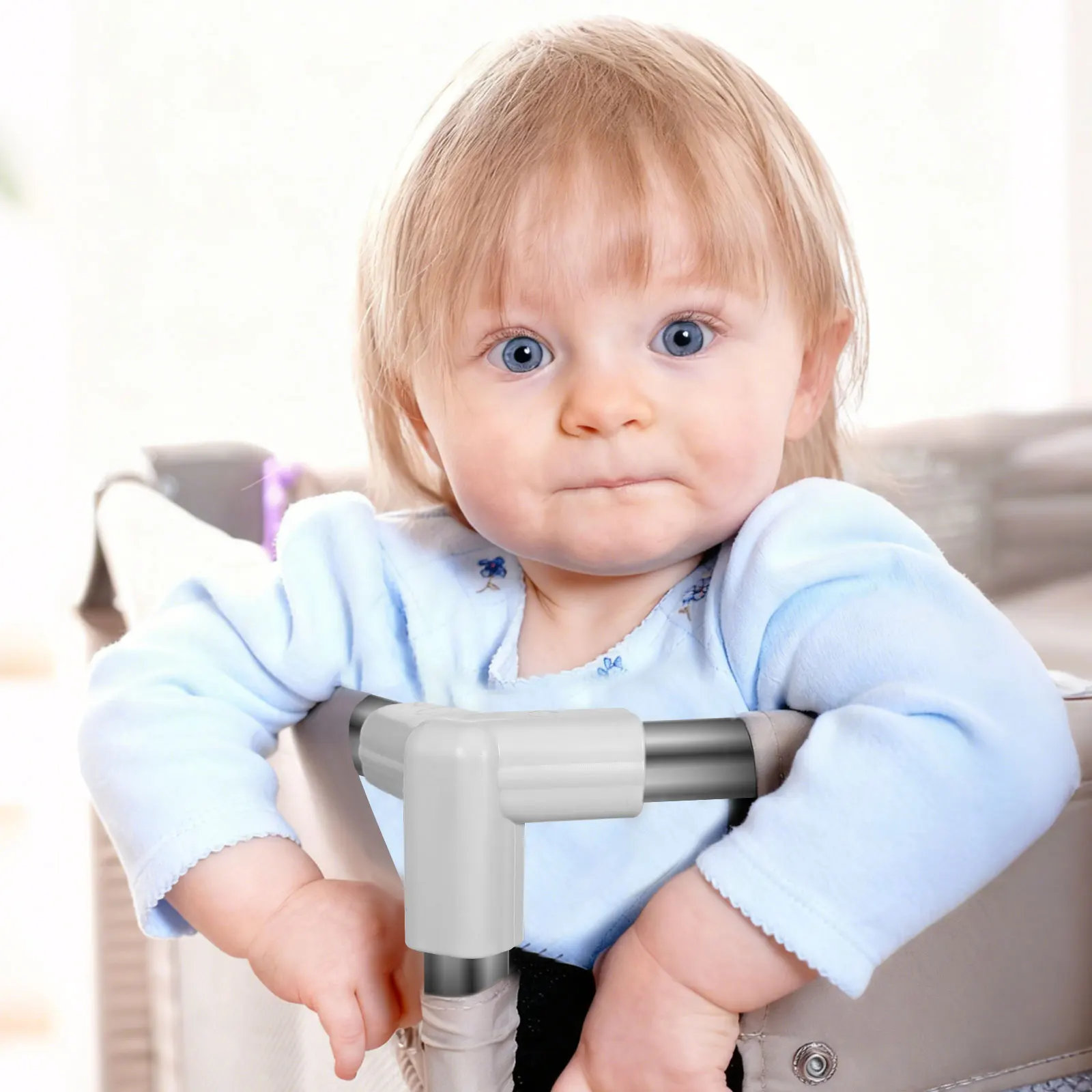 4Pcs Durable Steel Three Way Connectors T Joint Playpen Fence Accessories Baby Safety Indoor Outdoor PVC Pipe Fittings