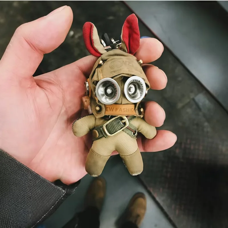 In Stock Steam Spirit Personalized Creative Military Uniform Rabbit Figurine Strange Unique High Quality Handmade Backpack Doll
