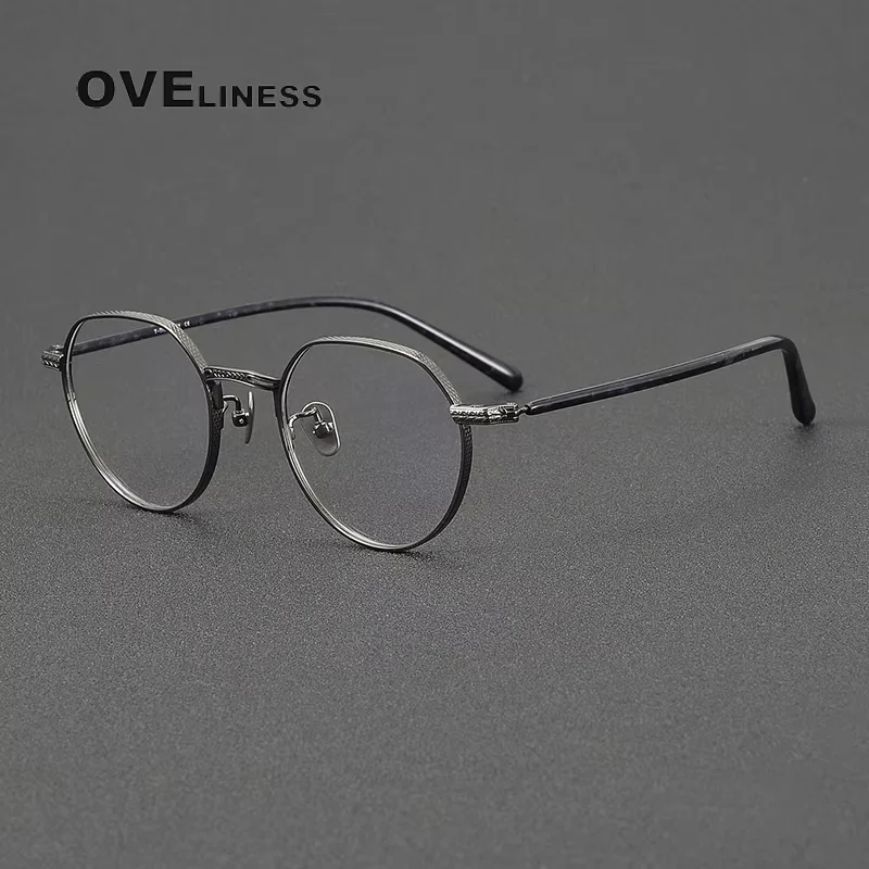 

2026 Vintage Pure Titanium Glasses Frame Men Spectacles Eyeglasses Frame Women New Luxury Brand Eyewear High Quality spectacles