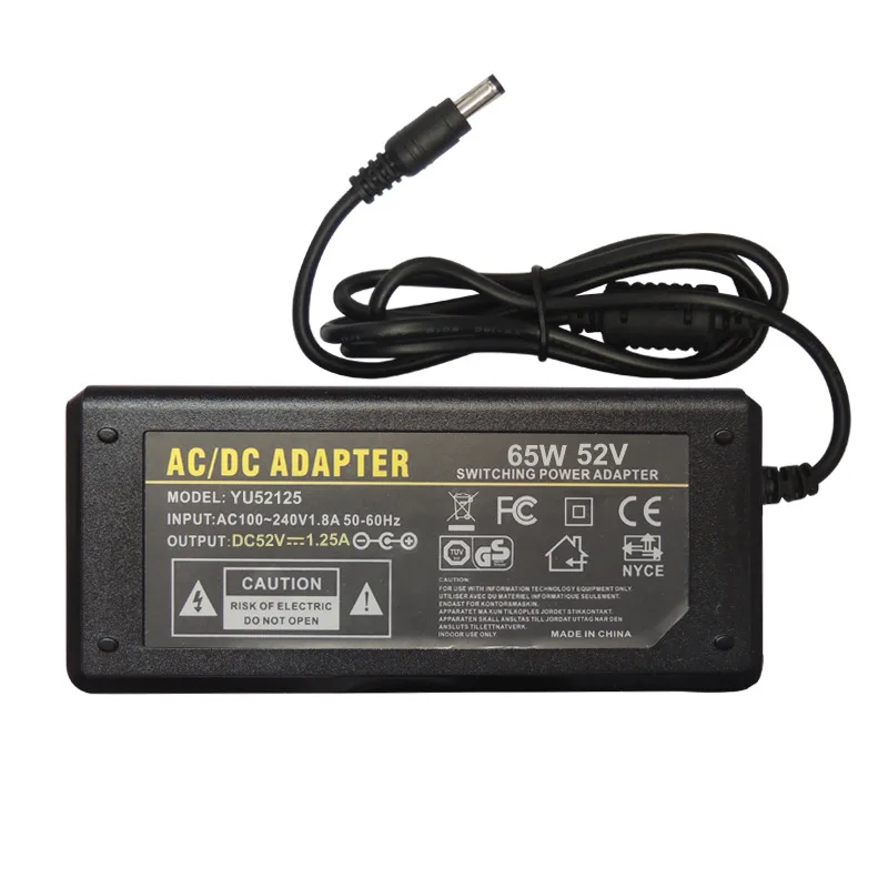 

DC Power Supply 52V 1.25A 3A Adapter Charger for CCTV POE Camera