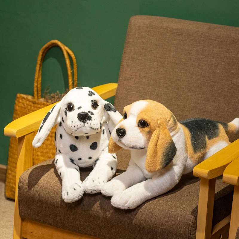 50cm Lifelike Dog Plush Toy Stuffed Animals Rottweiler Charlie Beagle Dalmatian Soft Doll Real-life Dog Gift for Dog Pet lover