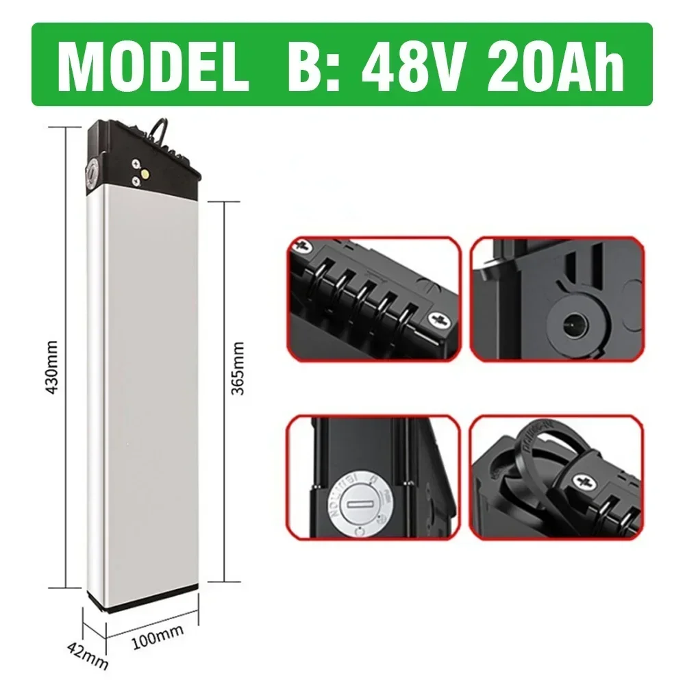 48V Batterij 20Ah 14Ah 12Ah 10Ah Opvouwbare Ebike Batterij voor Samebike LO26 20LVXD30 DCH 006 Ebike Elektrische Fiets 18650
