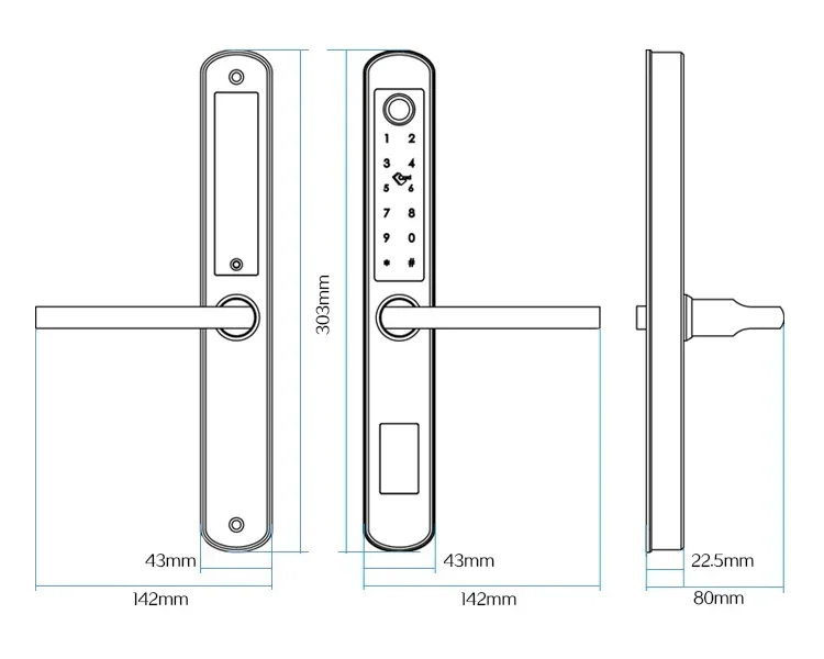 SZMYQ Tuya Intelligent Security Locks Smart App Virtual Code Unlock Biometric Fingerprint Waterproof Doorbell Lock Sliding Door