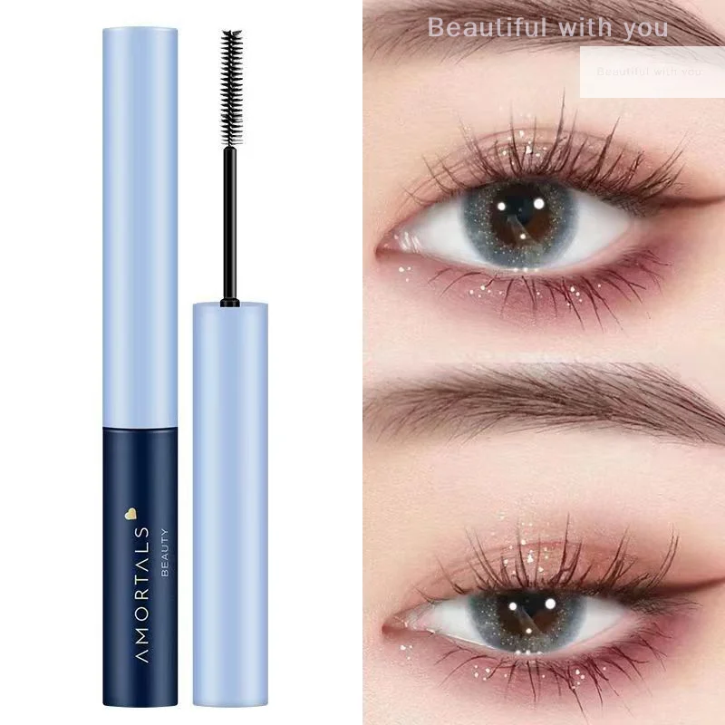 Ultrafeine Bürstenkopf-Mascara, verlängert schwarzbraune Wimpern, Wimpernverlängerung, Wimpern, langlebige schwarze Wimperntusche, Kosmetik, Make-up