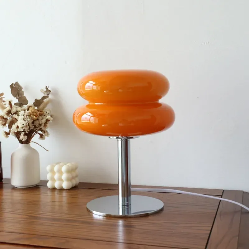 Creatieve Macaron Glazen Tafellampen Usb Pluggen Slaapkamer Bed Dimmen Lezen Bureaulamp Woonkamer Sfeer Licht