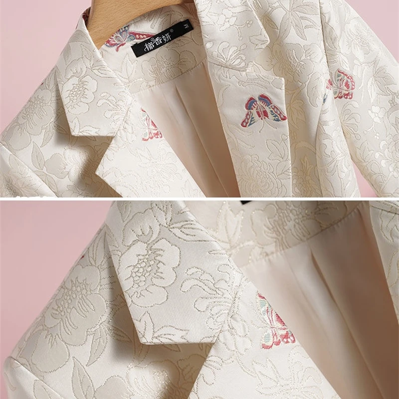 2024 neue Elegante Business Dame Jacke Neue Frauen Volle Hülse Arbeit Blazer Weibliche Casual Mantel Drucken Blazer Frauen Kleidung