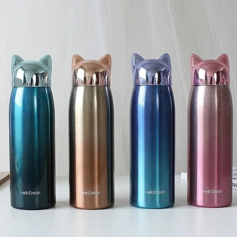 

300ml Personalized Mug Steel Water Bottle Small Coffee Thermos Cup With Lid Thermal and Hot Bottles for Children Food Flask
