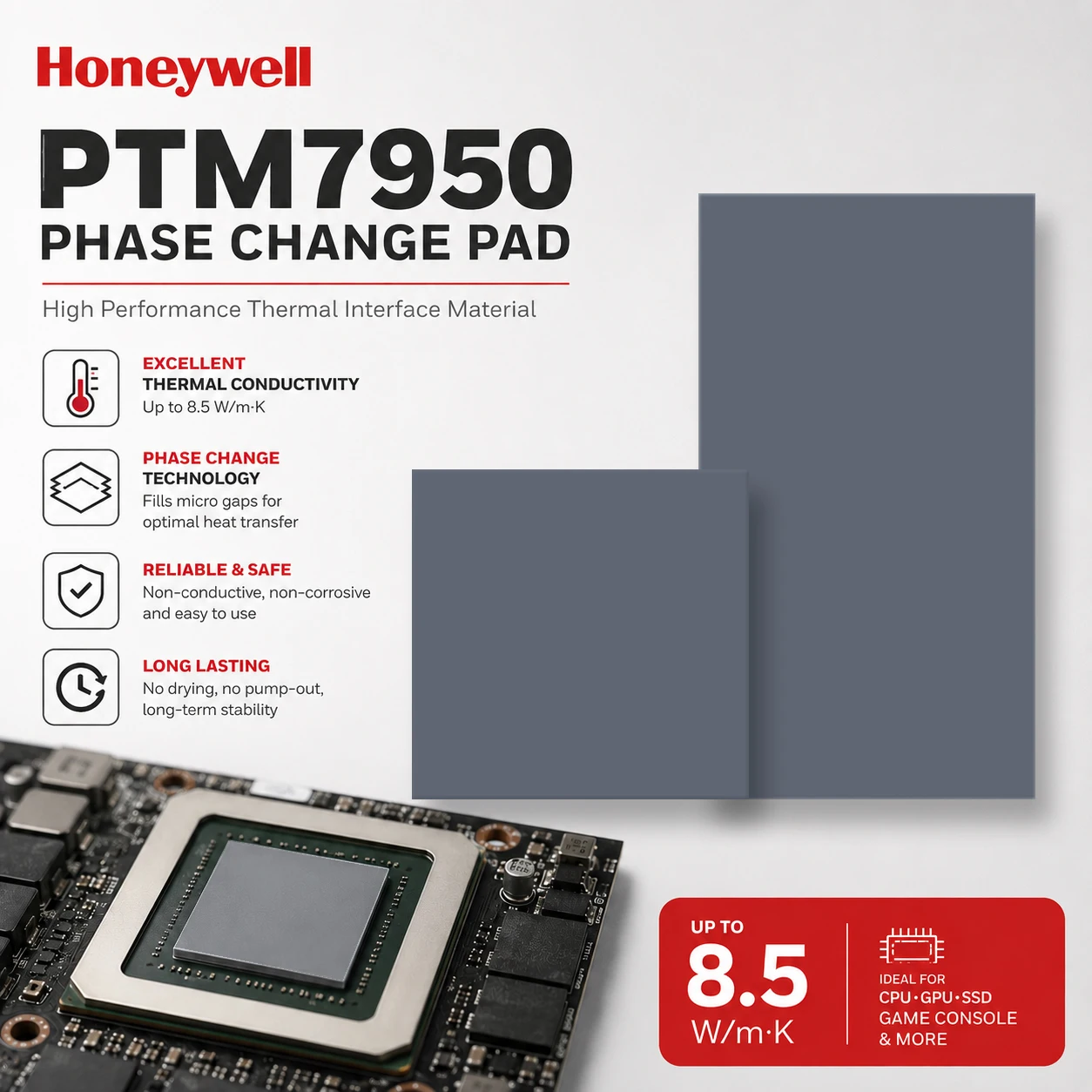 Laptop Accessories Cooling Pad - Honeywell PTM7950 Almofada Térmica de Mudança