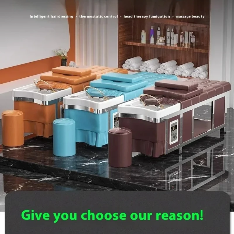 سرير شامبو مريح، مريح، شعر عصري، بسيط، سرير شامبو أنيق، أثاث فاخر عصري من Cadeira De Barbearia