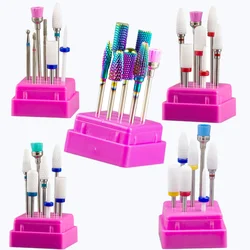 7 stücke Nail art Wolfram Stahl Fräser Set Keramik Nagel Bohrer Elektrische Bohrer Nagel Maschine Pediküre Werkzeug Zubehör