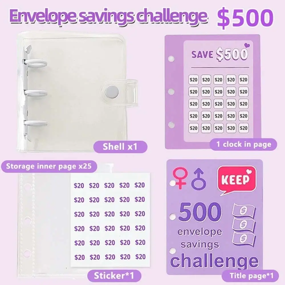 كتاب تخزين الميزانية النقدية توفير المال الموثق المغلفات النقدية مغلف مقاوم للماء التوفير التحدي فضفاضة ورقة المسيل للدموع مقاومة