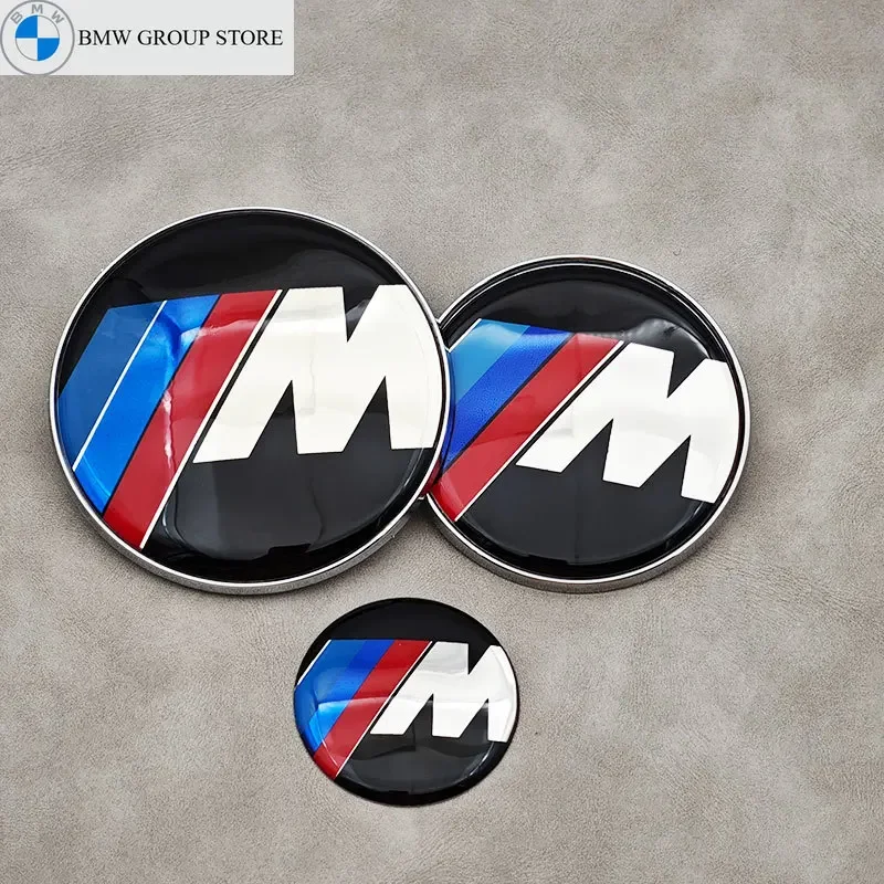 BMW GROUP ABS BMW M Logo 82mm lencana depan mobil 74mm lencana bagasi belakang 68mm topi pusat roda 45mm roda kemudi untuk BMW semua Model