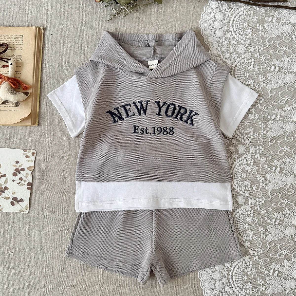 2pcs Baby Clothes Set for Newborns Toddler Girl Boy Clothes Hooded Tops Shorts 2pcs Child Sets Infant Outfits