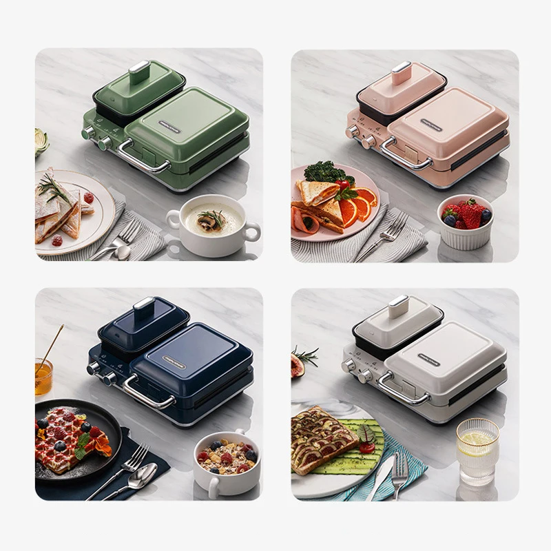 #~forMR9086 Light Food Machine Multi-function Small Home Breakfast Toaster Net Red Waffle Toaster 220V 1100W