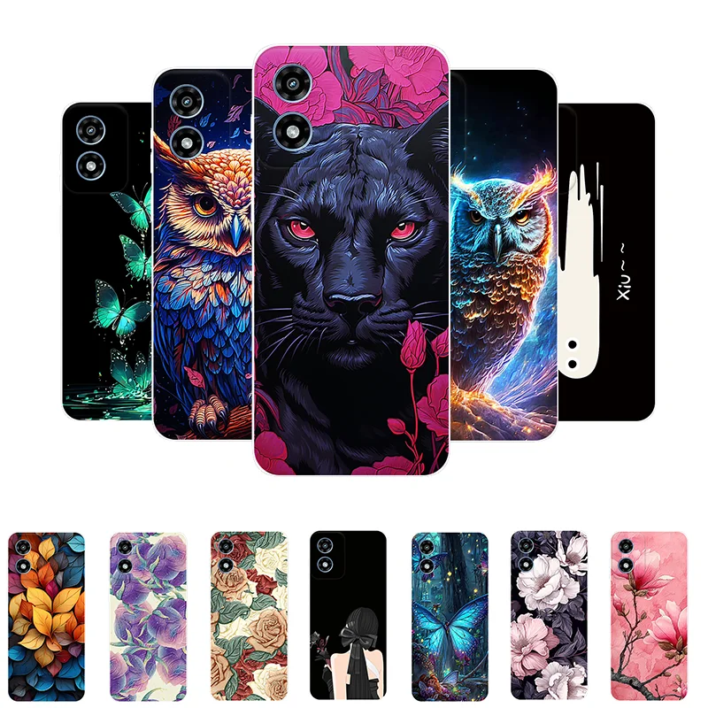 Para motorola moto g play 2024 caso de telefone leopardo panda silicone macio capa traseira para moto g play 4g 2024 escudos protetores