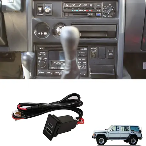 Bil-USB-laddare för Nissan Patrol Y60 Y61 Paladin USB-modifiering QC3.0 Typ-C snabbladdning Patrol Y60 tillbehör 12 best sales Patrol Y60 Nissan - №1