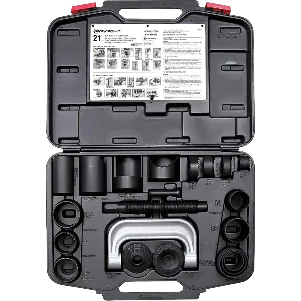 Ball Joint and Universal Joint Repair Tool Kit - Removal/Installation for Ford, GM, Dodge, Including Adapters, 26.1 lbs