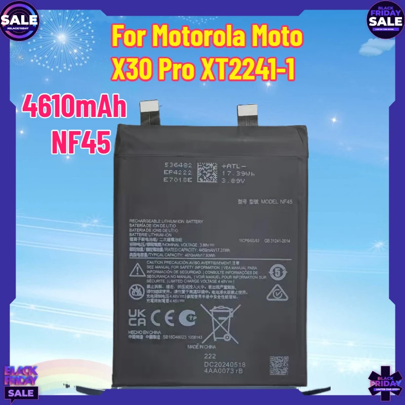 

Новая батарея NF45 емкостью 4610 мАч для мобильного телефона Motorola Moto X30 Pro XT2241-1