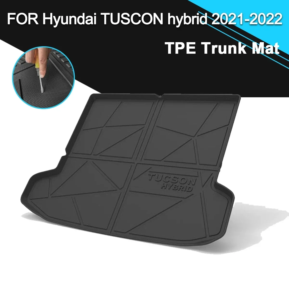 

Car Rear Trunk Cover Mat Rubber TPE Waterproof Non-Slip Cargo Liner Accessories For Hyundai Tuscon Hatchback 2021-2022