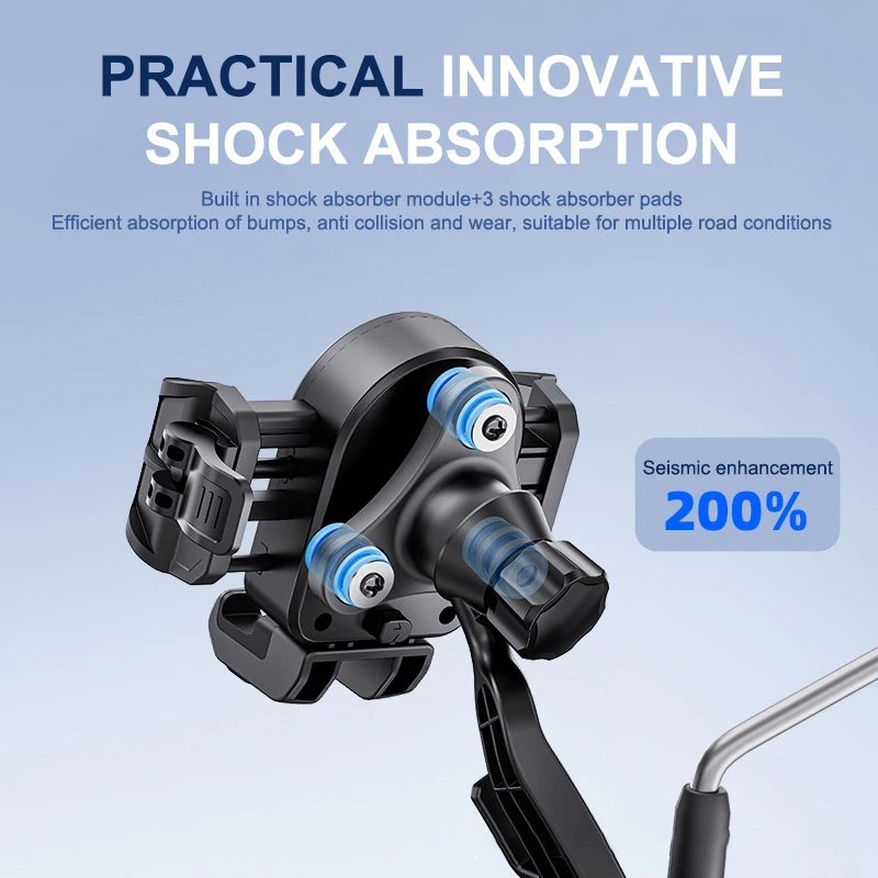 

1pc Motorcycles Phone Holder 360° Rotation Mobile Phone Navigation Bracket Outdoor Riding Shockproof Bike Navigation Bracket