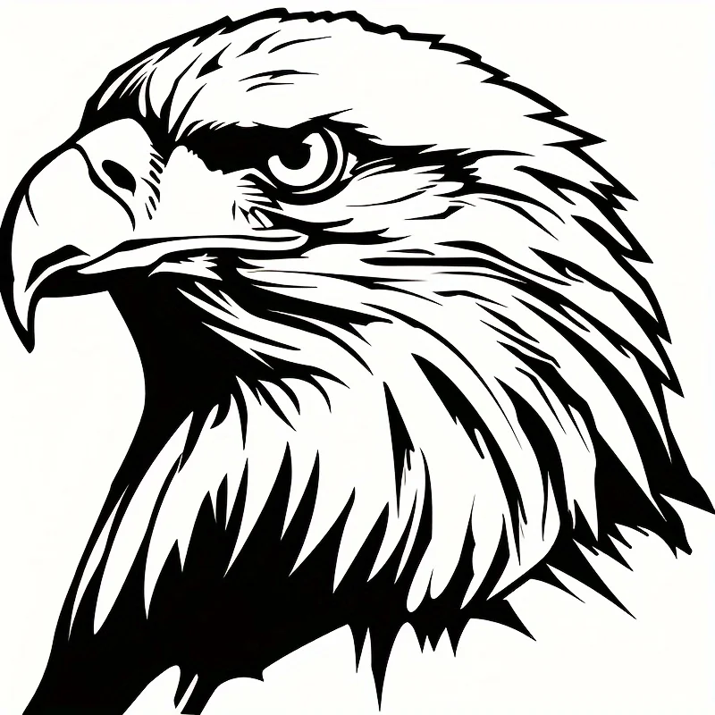 Black White Eagle Head Stickers Waterproof Vinyl Decals For Car Motorcycle Laptop