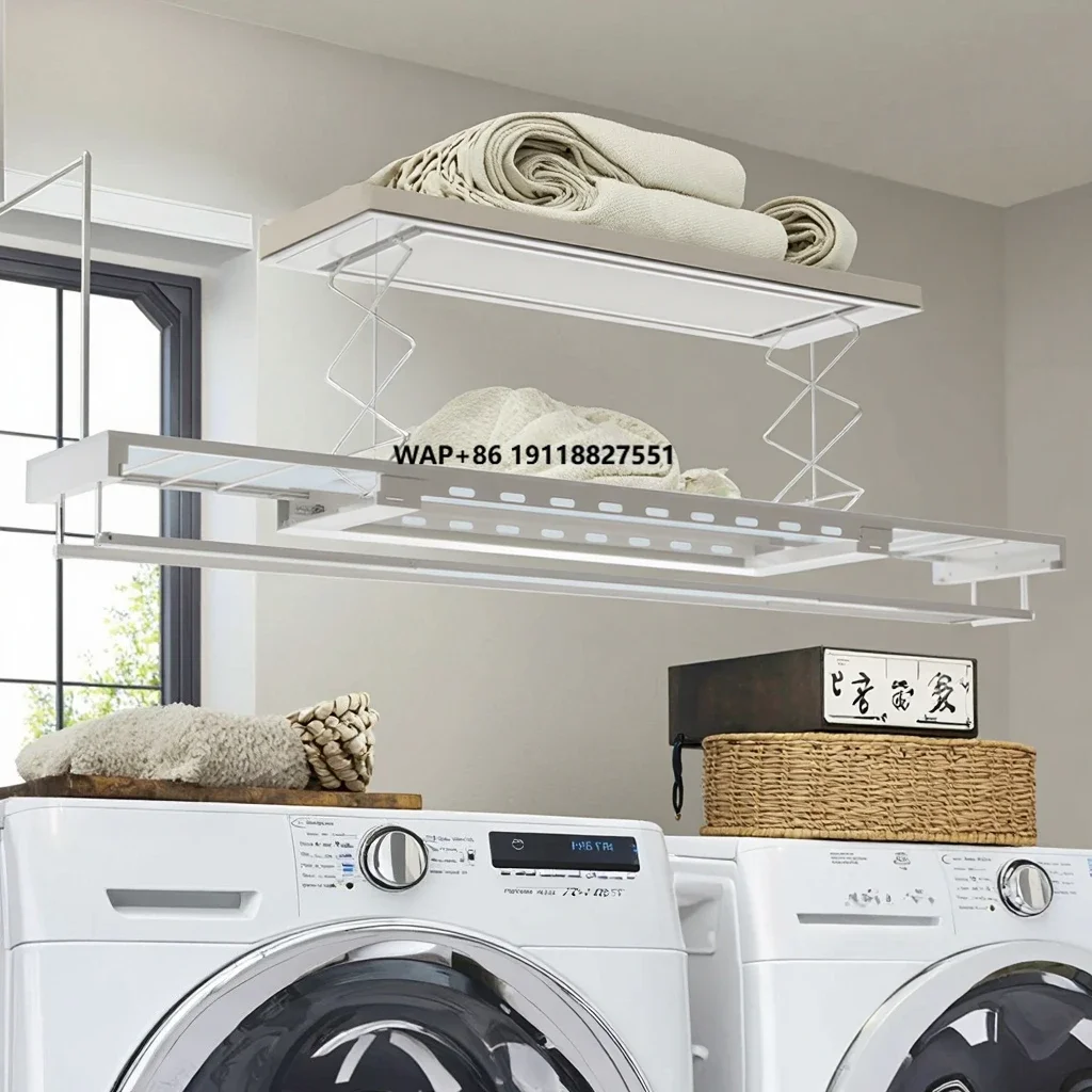 

Wall Mounted Electric Drying Rack Automatic Lift Clothes Drying Rack for Home Balcony