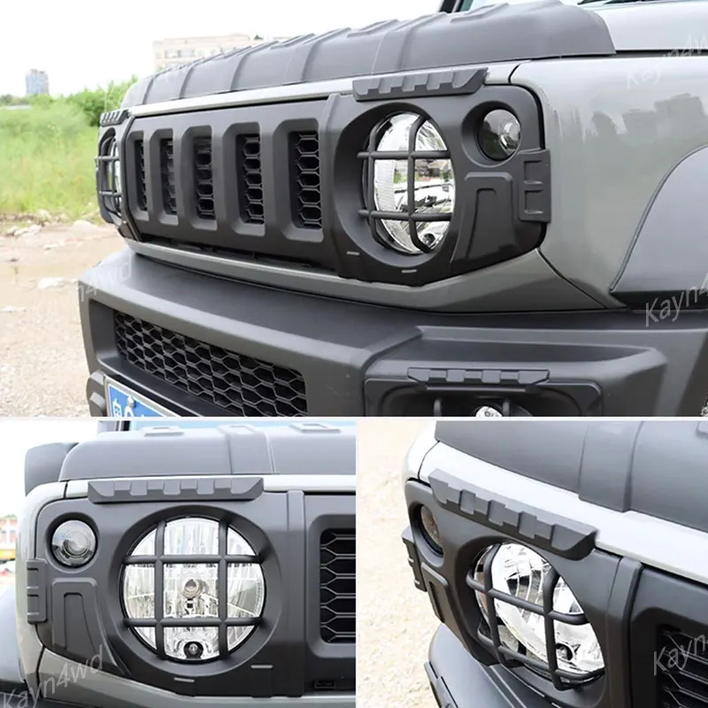 Off Road 4x4 Car Exterior Accessories Head Tail Light Fog Light Cover For SUZUKI Jimny JB64 JB74 Black Bison Editionst Lamp Hood