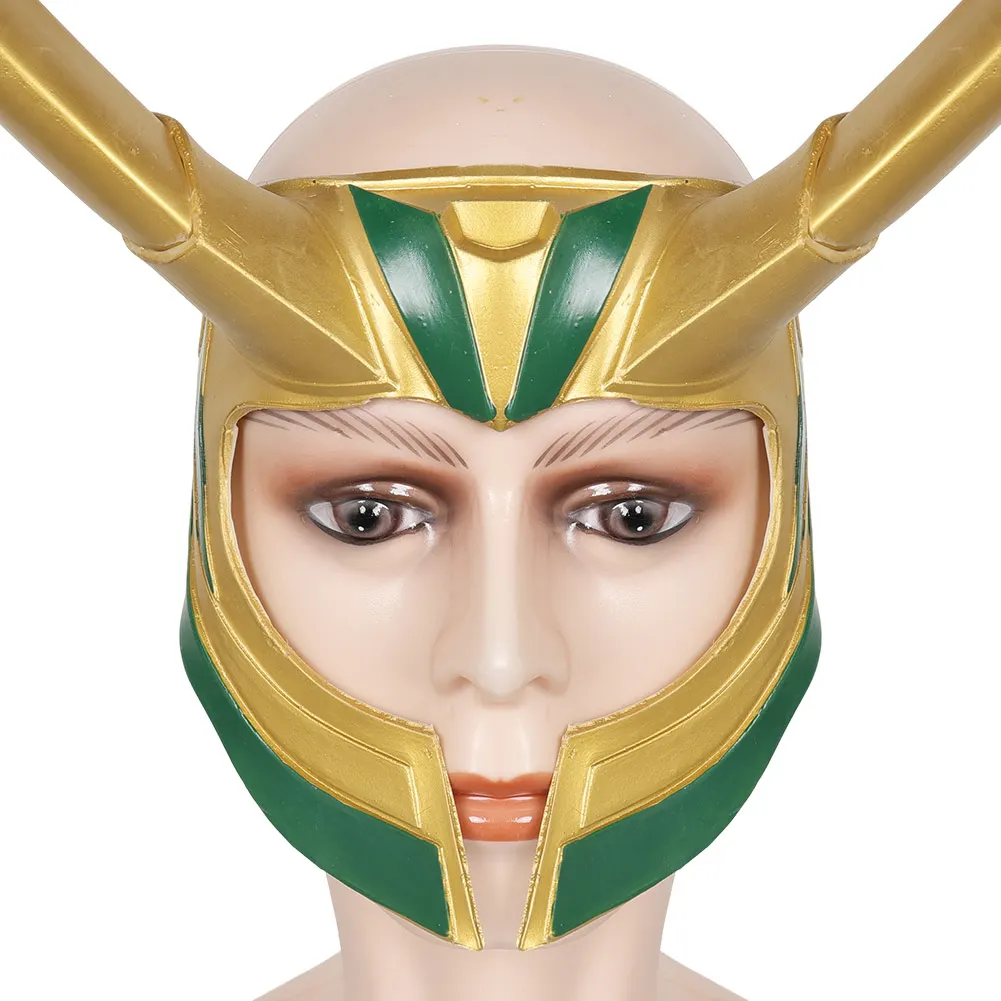 Loki Cosplay máscara de cuernos largos, sombreros de TV, súper villano, Roleplay, fantasía, accesorios de disfraces de Mascarada, accesorios de traje de Halloween