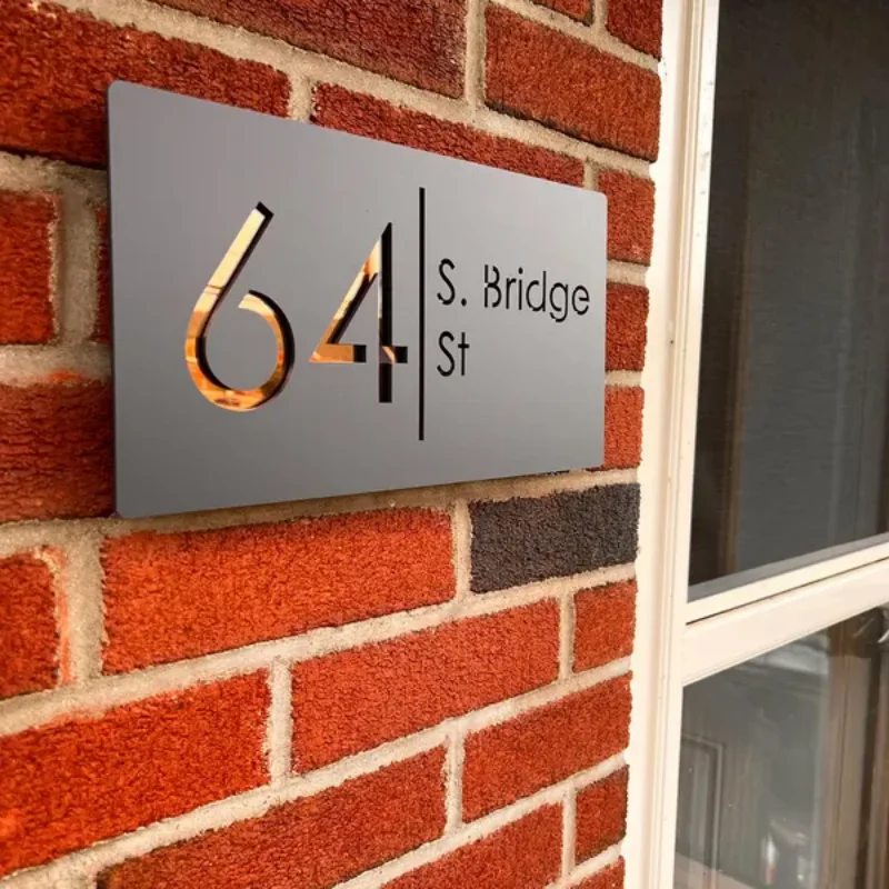 مخصص ثلاثية الأبعاد الاكريليك تسجيل أرقام المنزل الحديث عنوان الباب الشارع شخصية رقم الرسالة اللوحات في الهواء الطلق اسم لوحة ديكور المنزل
