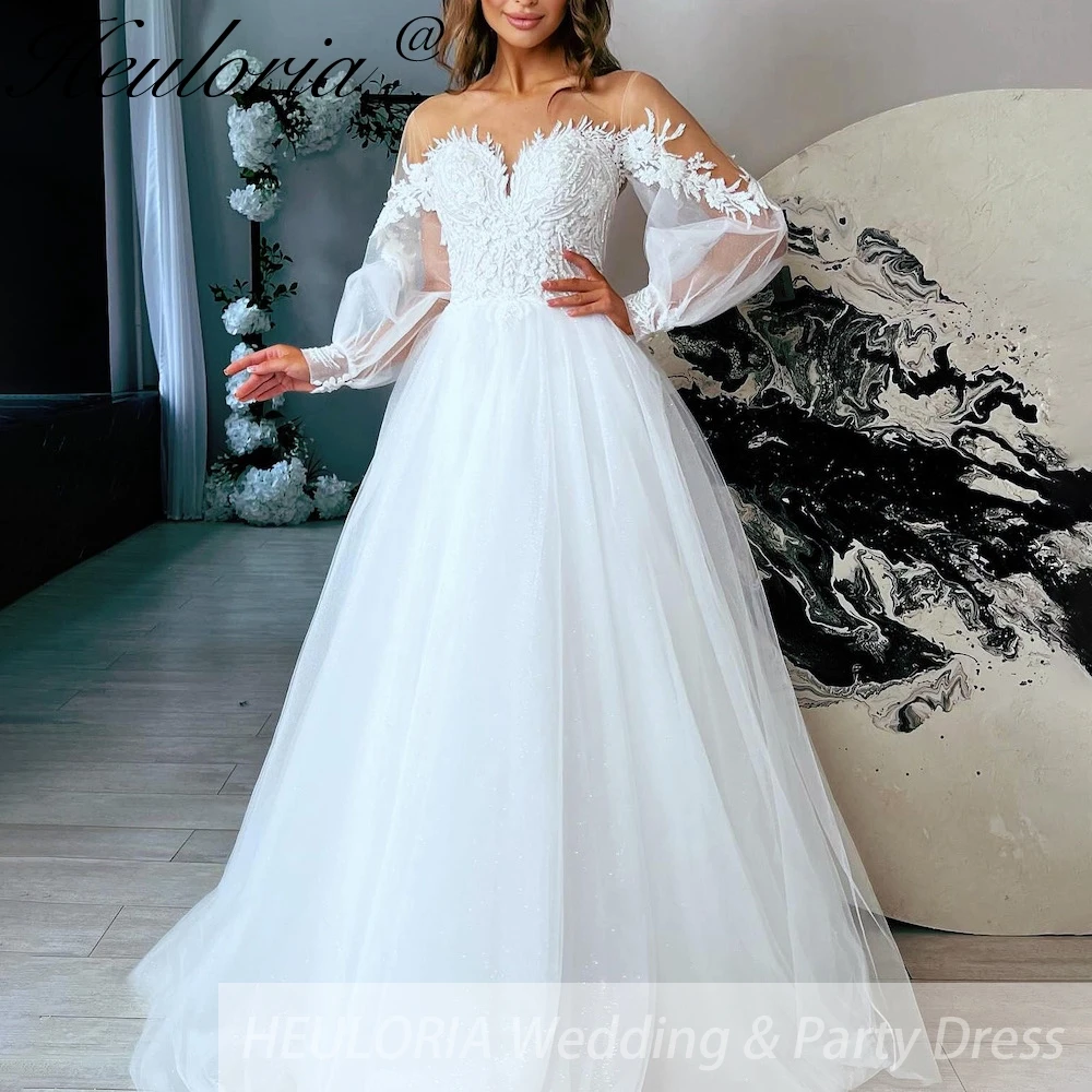 Boho Wedding Dress long sleeve off shoulder lace applique bride dress plus size robe de mariee A line Wedding Bridal Gown