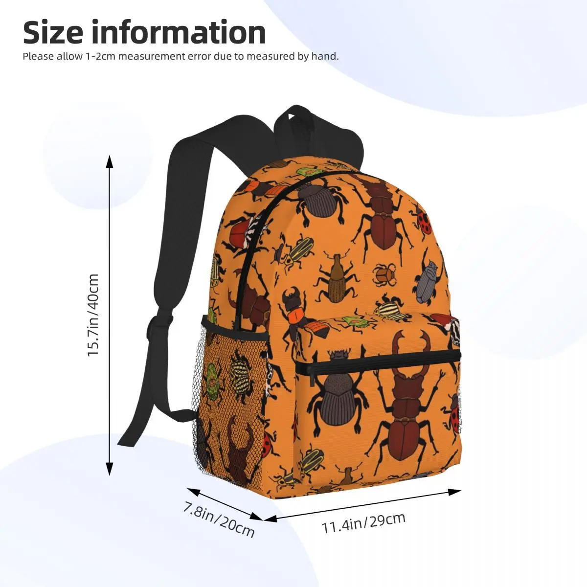 Insect Entomology Themed Student Backpack School Bag Hiking Travel Daypack for Boys Girls Bookbag Shoulder Bags