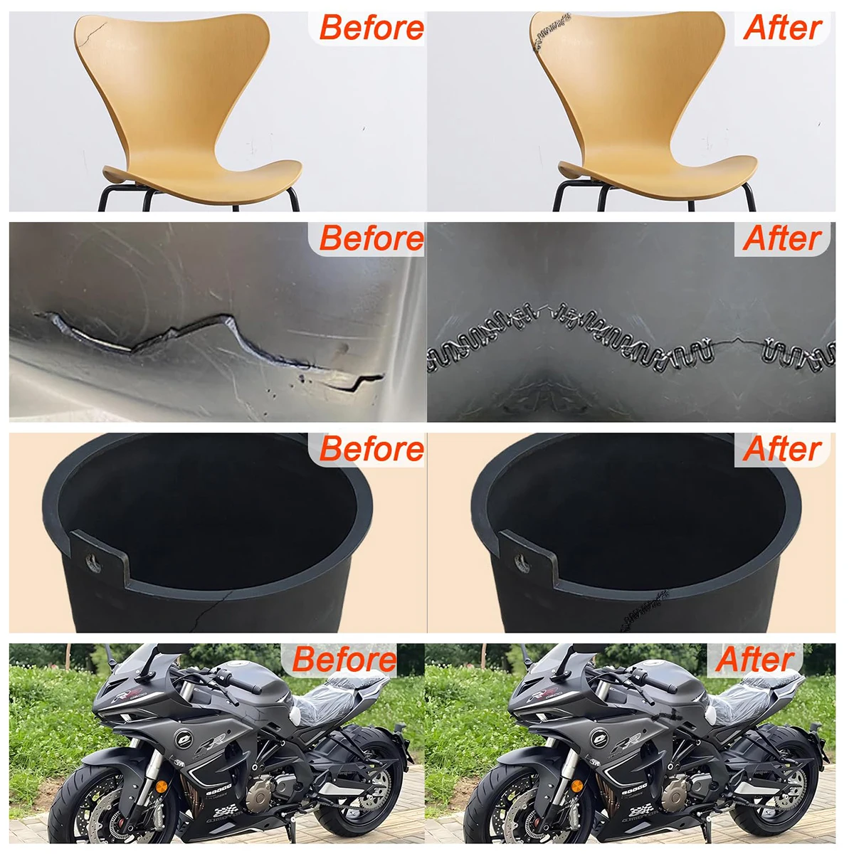 1200 قطعة طقم لحام البلاستيك الوفير لحام الوفير إصلاح الحديد ستابلز S موجة ستابلز البلاستيك الساخن لحام الحرارة بندقية دباسة أدوات