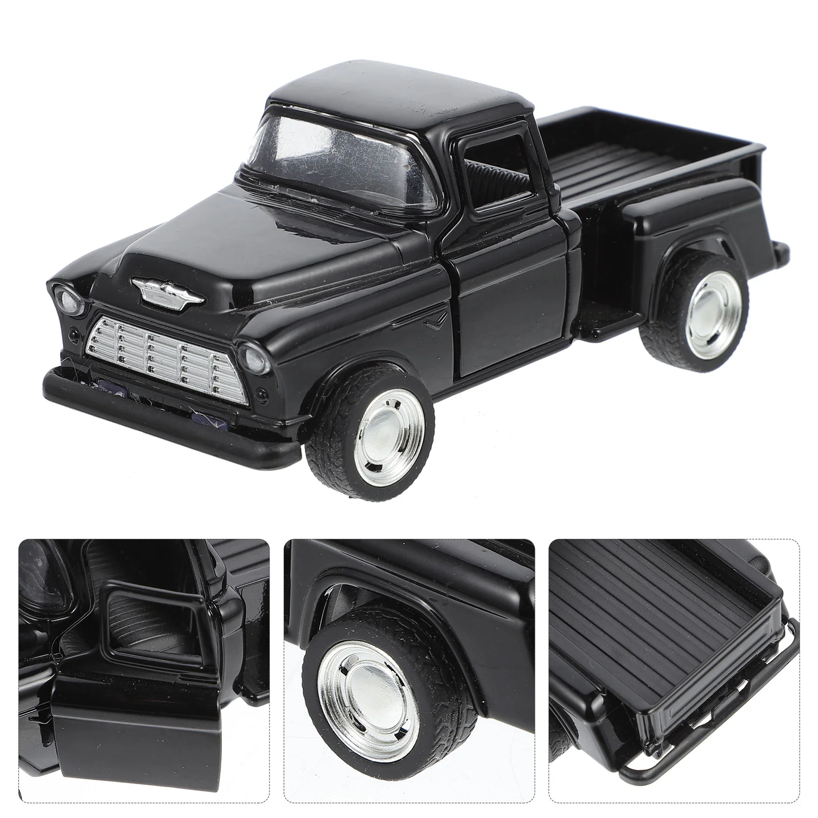 Children Miniature Truck Pickup Model Tractor Toys Small Transporter Black Alloy Vehicle Cop Car