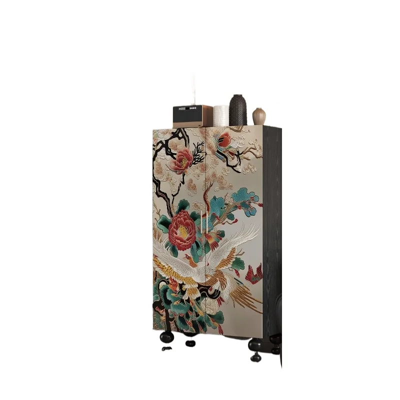 Solid wood wardrobe, living room against the wall, multi-functional storage cabinet, bedroom room locker