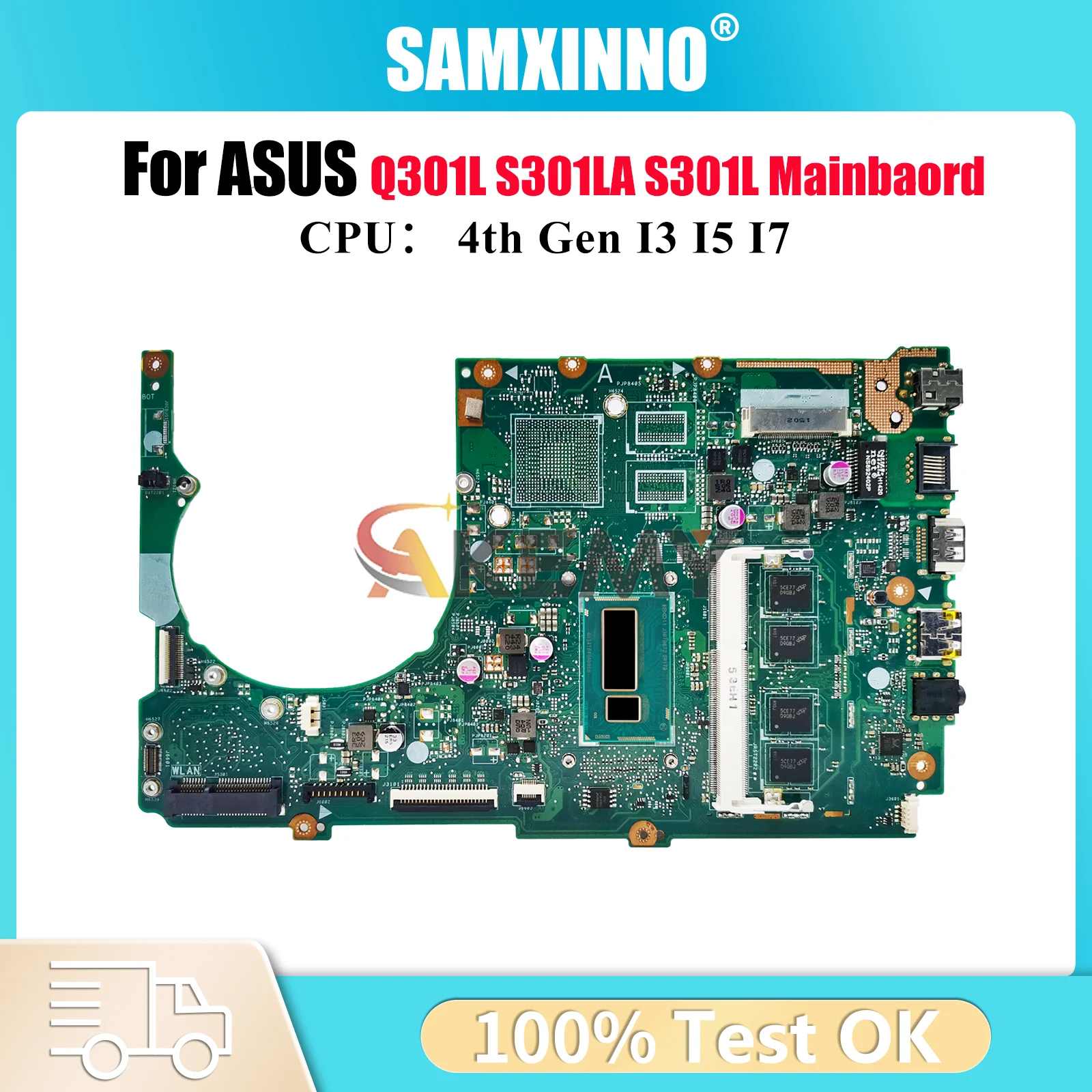 

S301LA Материнская плата для ноутбука ASUS VivoBook S301LP S301LA Q301L S301L Материнская плата для ноутбука с процессором I3 I5 I7 100% tests OK быстрая доставка