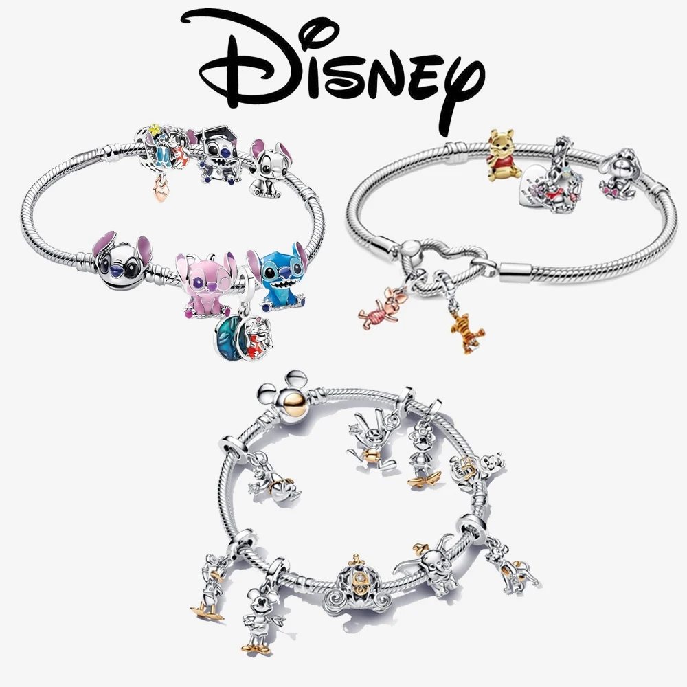 ديزني غرزة ميني دامبو ديدبول 925 فضة استرخى دلايات 925 بلاتا صالح الأصلي خرز سوار مجوهرات هدية لتقوم بها بنفسك #6