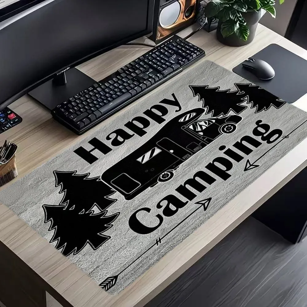 Retro camping car mouse pad, featuring a rural pine tree design and a fun camping theme desk organizers and trays