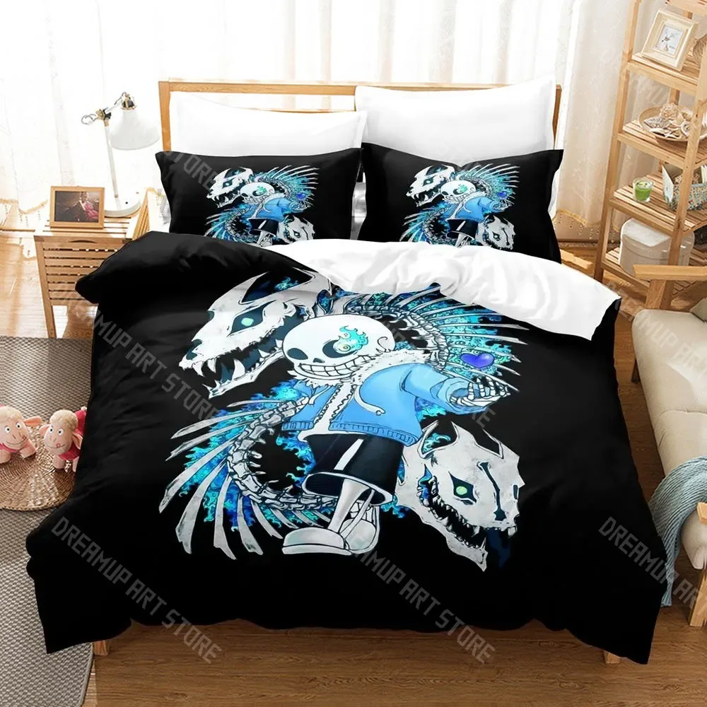 3D Printed Undertale Frisk Sans Bedding Set for Boys Girls Duvet Cover Pillowcase Twin Queen King Full Single Double Sizes
