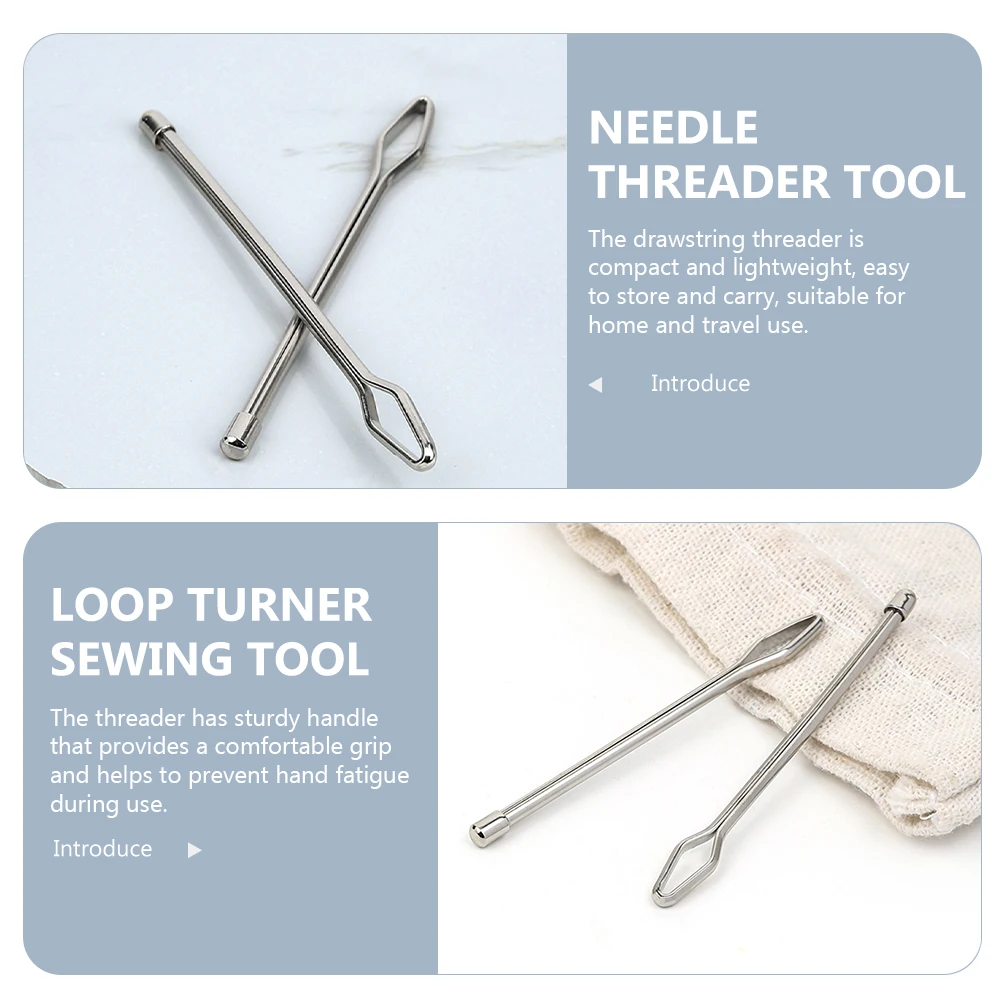 

10Pcs Pant Drawstring Threader Sturdy Handle Sewing Tools Easy Threading Pants Jackets Elastic Rope Threader Tool