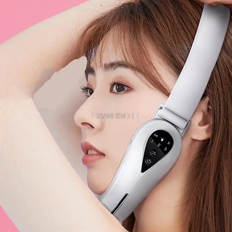 Beauty instrument massage facial lift EMS micro electric current red blue facial massager V face instruments