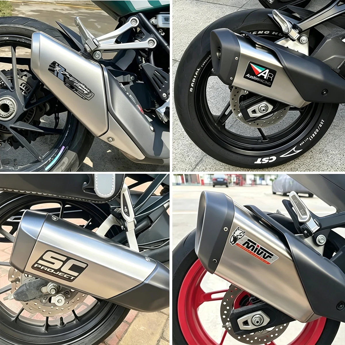 3D Aluminium Hitzebeständige Aufkleber für Motorrad-Auspuffrohre Hochtemperaturbeständige Schalldämpfer-Dekore für Arrow – Detail 2