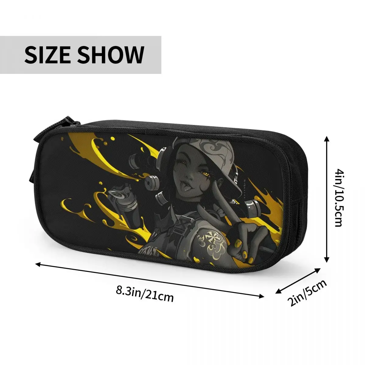 Valorant Raze Shooting Game Pencil Case, Acessórios de Computador, Pen Box Bag, Kids Large Storage, Estudantes, Presentes da Escola