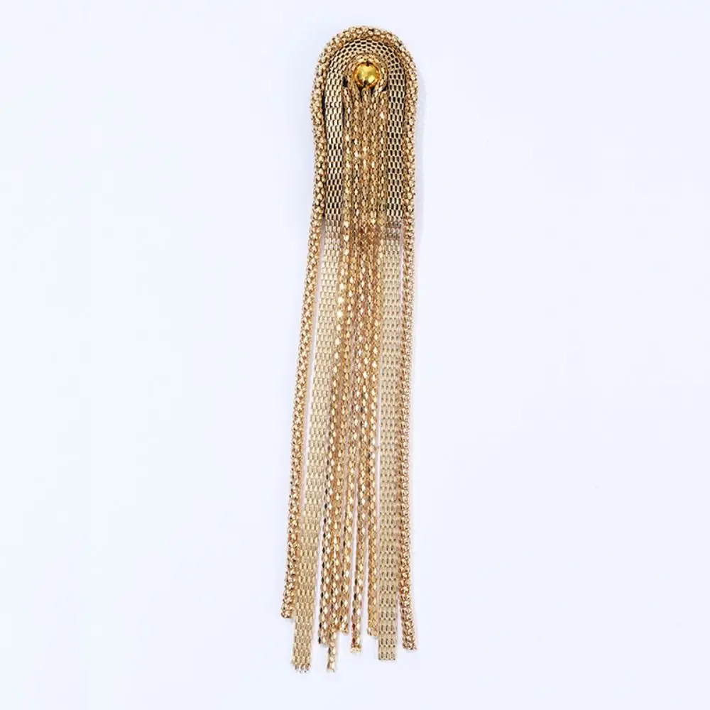 Retro Pin Tassel Chain Epaulettes Alloy Detachable Tassel Epaulet DIY Cool Gold Brooch Jewelry Cosplay