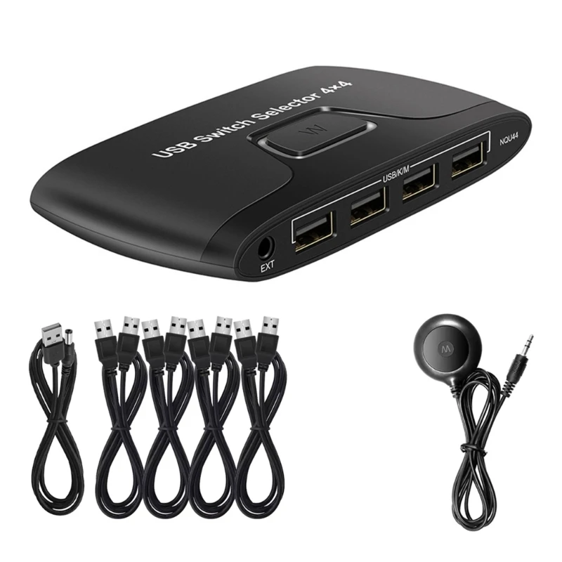 CORA 4 Computer USB Peripherals Sharing Switcher Supporting Printers Mouse Keyboards through USB2.0 Technology