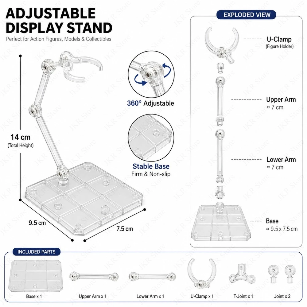 1/3/5/10Pcs Transparent Acrylic Action Figure Stand Detachable Display Base For Toy Doll Desktop Collection Shelf Accessories view 3