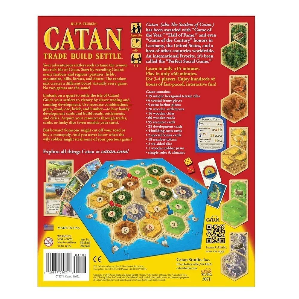 Catan Board Game Puzzle Leisure Toy Game Card Edition Playing Games 2-8 People Party Card Games