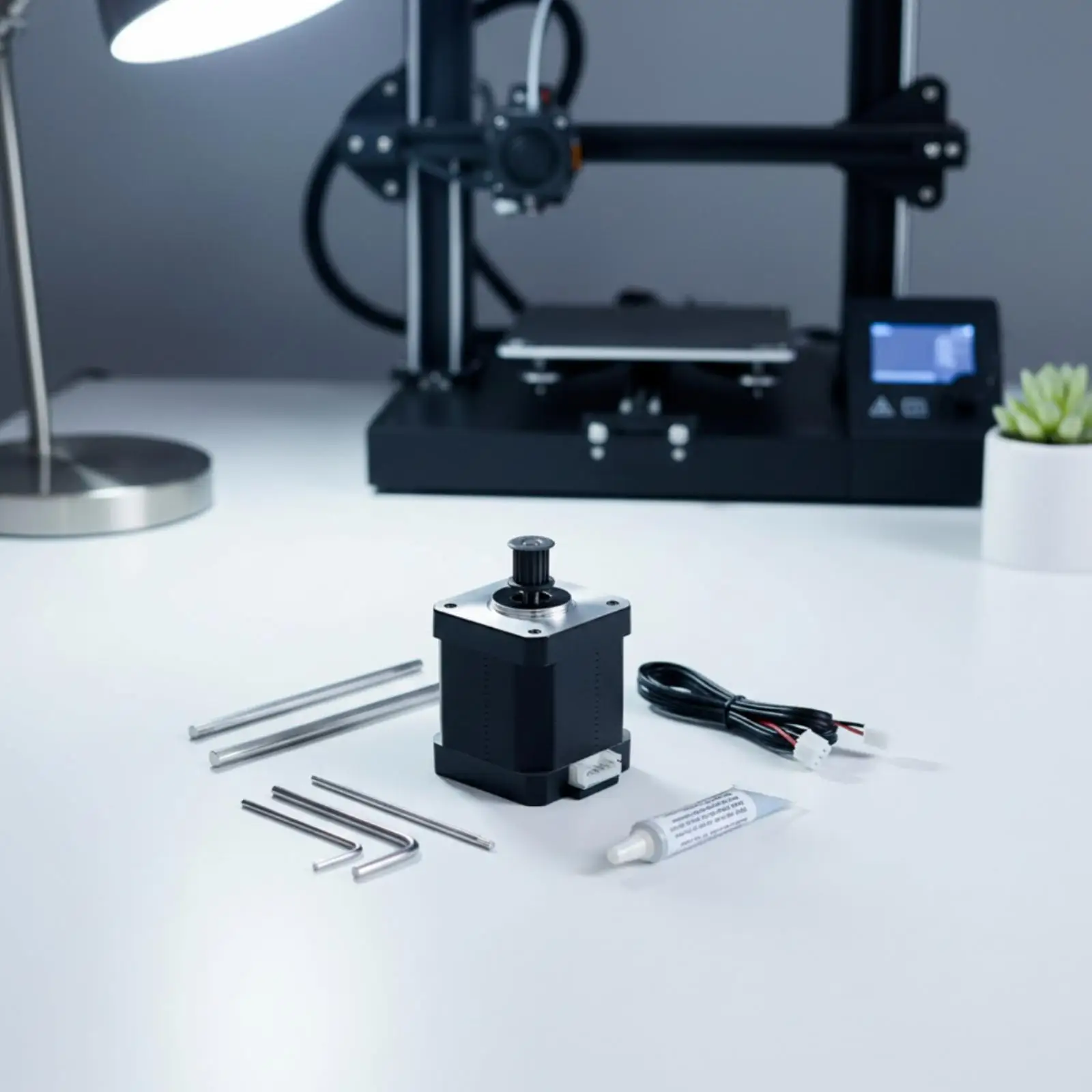 Printer Drive Component 42 Mm Stepper Motor with Toothed Pulley Stable Drive for Kobra 3 Y Axis Replacement