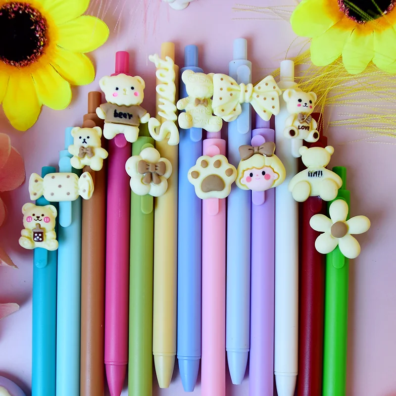 

Set of 13 bear- and star-shaped ballpoint pens with 0.5 mm black refills, ideal for school, home, the office, classroom rewards,