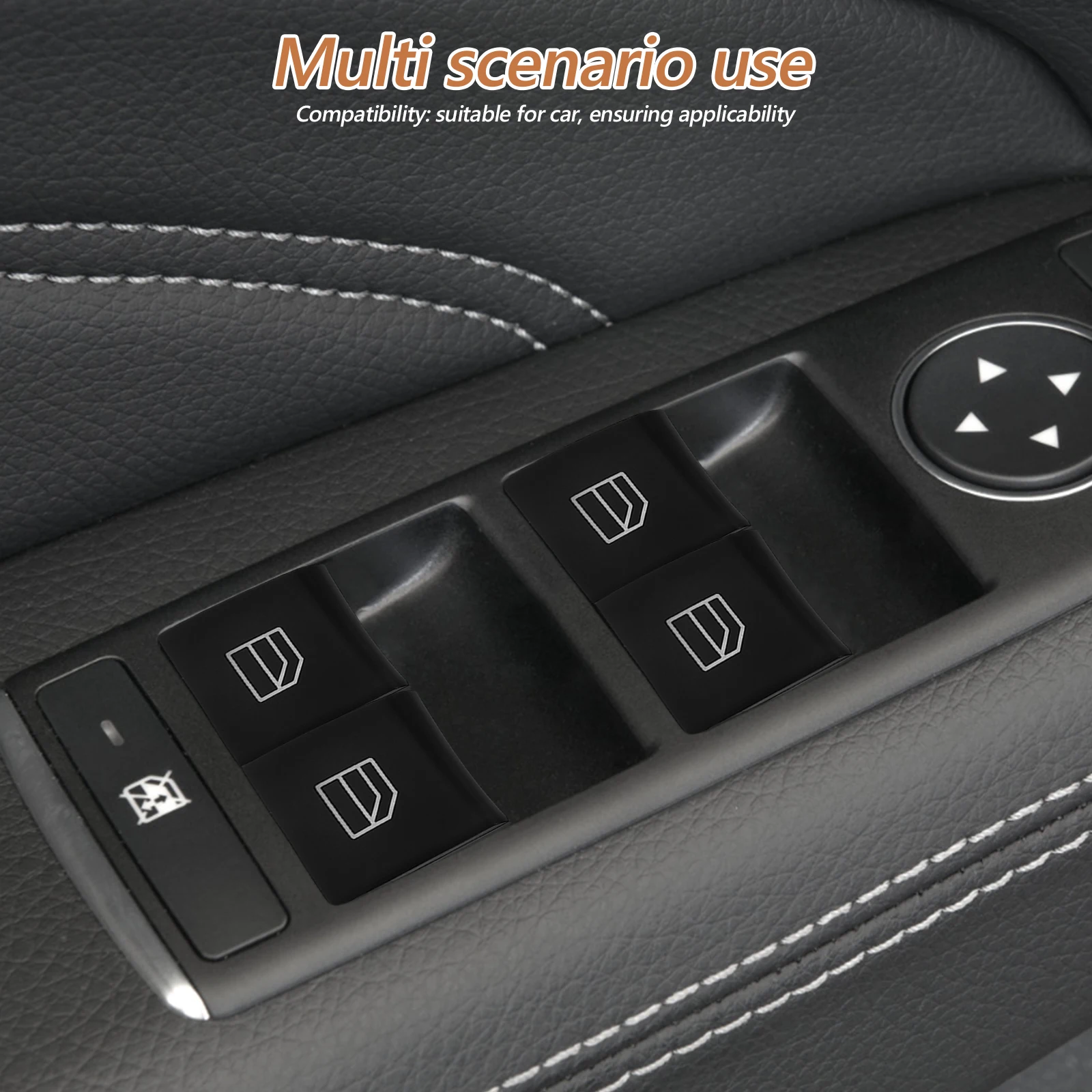 

4pcs Car Window Lift Switch Button Covers Power Window Center Console Compatible W164 X164 W251 2518300290 Easy Install Durable