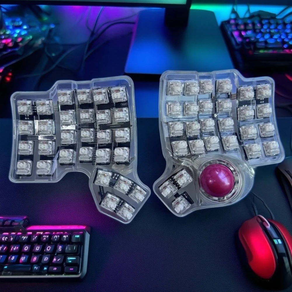 Charybdis Mini/nano Split Keyboard Kit 4x6/3x6/3x5 Wired Acrylic Transparent Keyboard Welding Switch Ergonomics Game KeyboardRGB